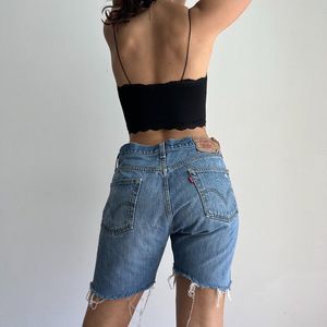 Vintage Levi's 501 denim button fly cutoff shorts